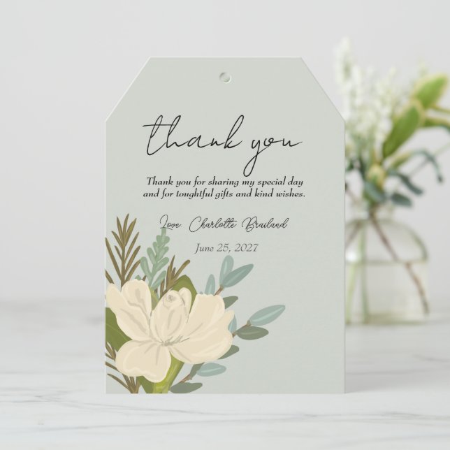 Floral Gardenia Bouquet  Bridal Shower Thank You (Standing Front)