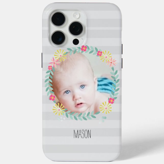 Floral Garland New Baby Photo Case-Mate iPhone Case (Back)