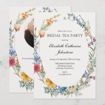 Floral Garland QR Code Photo Bridal Tea Party