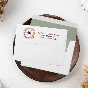Floral Garland WARM COLOR 50TH ANNIVERSARY   Envelope