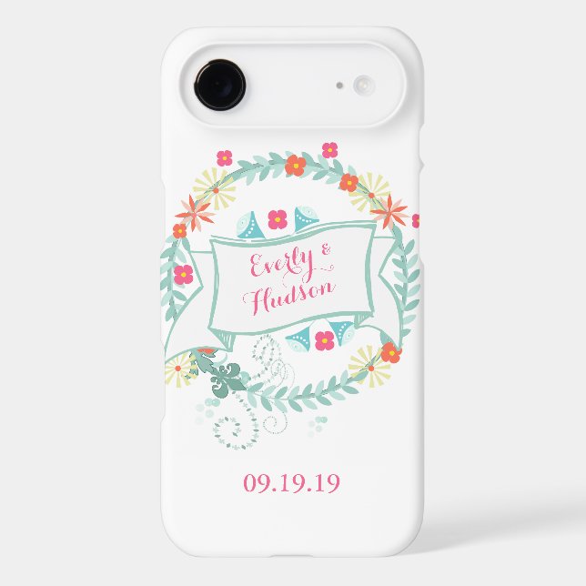Floral Garland Wedding Date iPhone6 (Back)