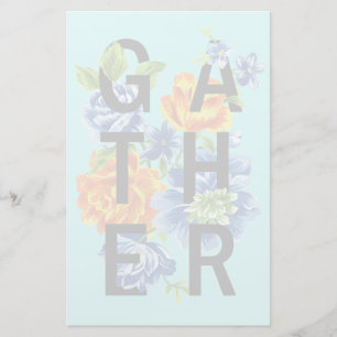 Floral Gather Quote Stationery