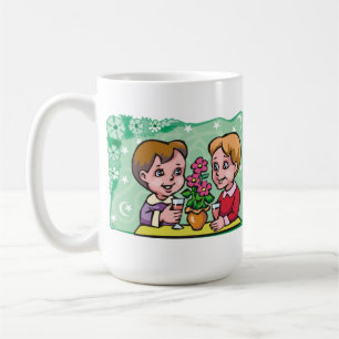 Floral Gemini twin boys with flowers Coffee Mug