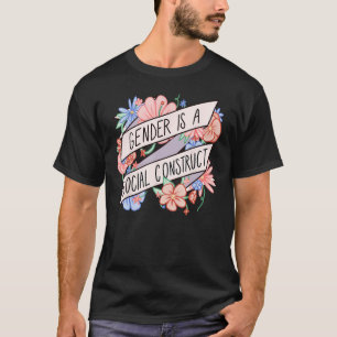 Floral Gender Is A Social Construct Transgender Da T-Shirt