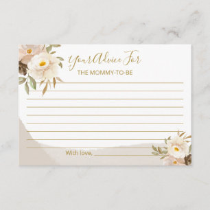 Floral Gender Neutral Baby Shower Advice Enclosure Card