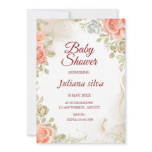 Floral Gender Neutral Baby Shower Invitation 