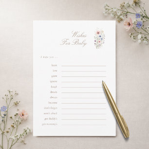 Floral Gender Neutral Shower Wishes For Baby Card