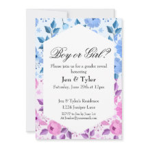 Floral Gender reveal stationery