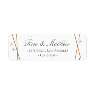 floral geometric address label return address label