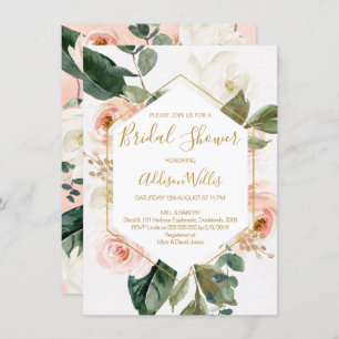 Floral Geometric Bridal Shower Invitation