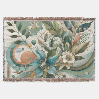 Floral Geometric Harmony Blanket