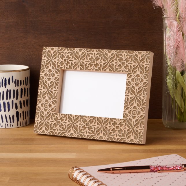 Floral Geometric Laser Etched Picture Frame (Left)