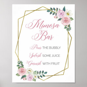 Floral Geometric Mimosa Bar Sign