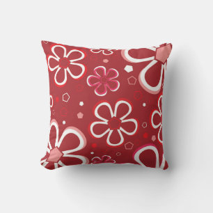 Floral Geometric Pattern Throw Pillow