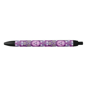 Floral Geometric Pen – Purple and Pink Watercolor