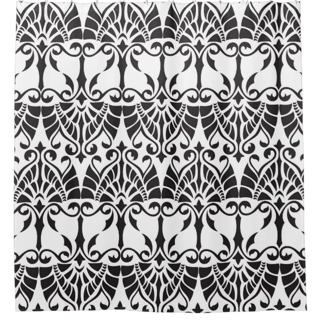 Floral Geometric Vintage Seamless Pattern. Shower Curtain (Front)