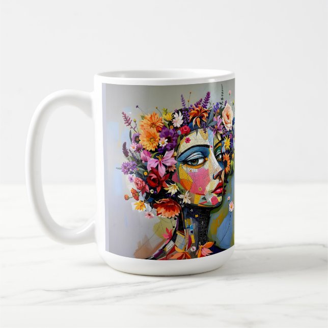 "Floral Geometry" – A Botanical Portrait Coffee Mug (Left)