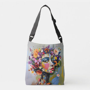 "Floral Geometry" – A Botanical Portrait Crossbody Bag