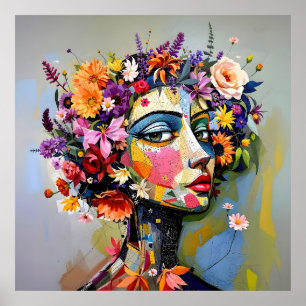 "Floral Geometry" – A Botanical Portrait Poster