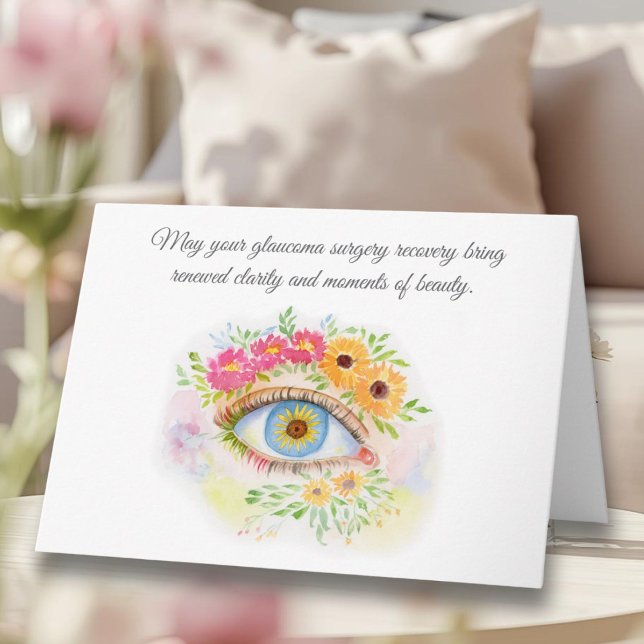Floral Get Well Glaucoma Surgery with Peonies  Card (Creator Uploaded)