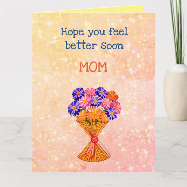 Floral Get Well Mum design Card (Front)