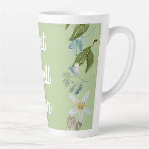 Floral Get Well Soon Greetings Announcement Postca Latte Mug