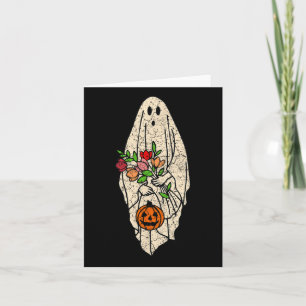 Floral Ghost Cute Halloween Costume Funny Graphic Card