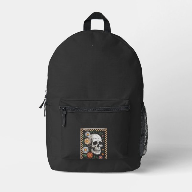 Floral Ghost Fall Boho Halloween 2 Printed Backpack (Front)