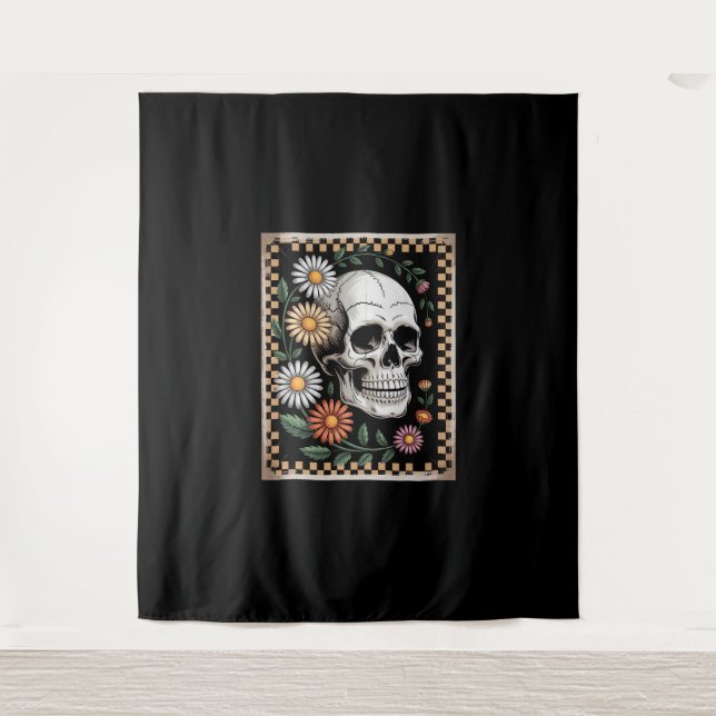 Floral Ghost Fall Boho Halloween 2 Tapestry (Front)