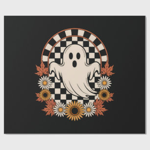 Floral Ghost Fall Boho Halloween Wrapping Paper