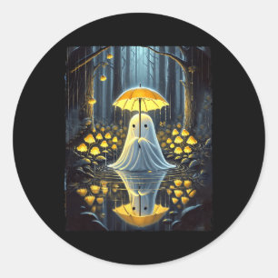 Floral Ghost Halloween Costume Spooky Season Women Classic Round Sticker