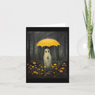 Floral Ghost Halloween Gothic Ghost Dark Forest Ra Card