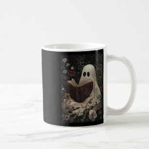 Floral Ghost Reading Book Halloween Costume Gothic Coffee Mug
