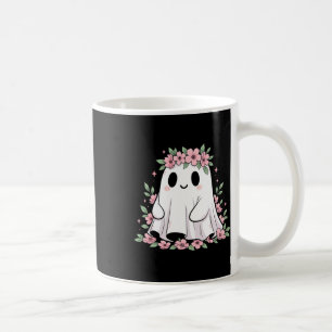 Floral Ghost Shirt Pink Flowers Cute Spooky Octobe Coffee Mug