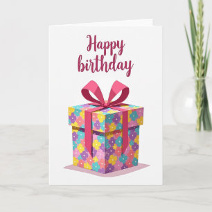 Floral Gift Birthday Card