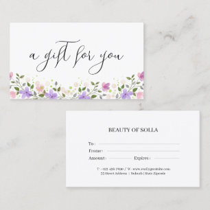 Floral Gift Certificate Card for Small Businesses