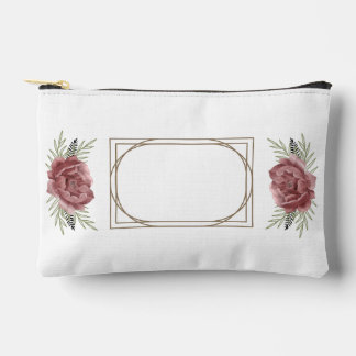 Floral Gift Tag – Elegant Rose and Frame Design Accessory Pouch
