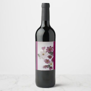 Floral gift tag wine label