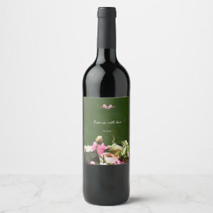 Floral Gift Tags with Editable Message - Botanical Wine Label