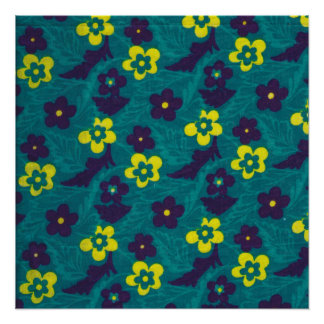 Floral Gift Wrap Floral Fabric Pattern Design Poster