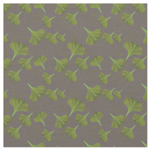 Floral Gingko Leaf Gray Pattern Fabric