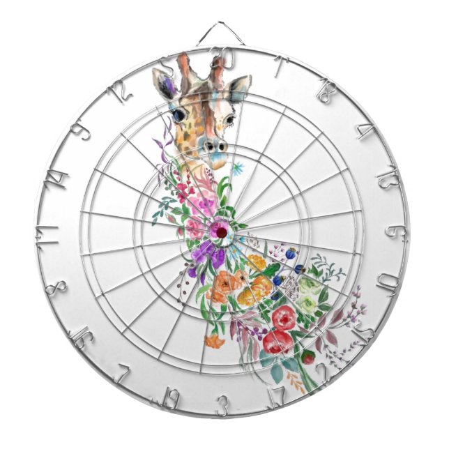 Floral Giraffe Dart Board (Front)