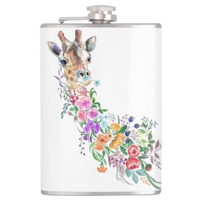 Floral Giraffe Flask (Front)
