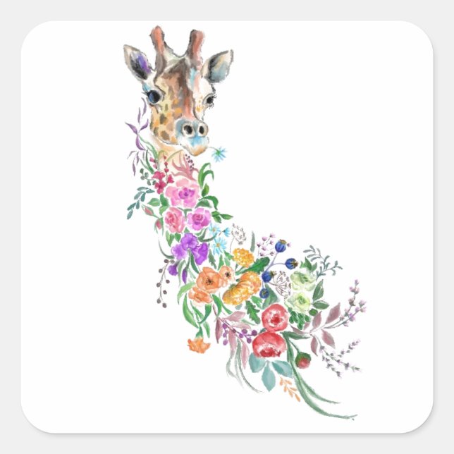 Floral Giraffe Stickers (Front)