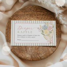 Floral Girl Baby Shower Diaper Raffle