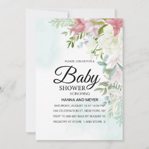 Floral Girl Baby Shower Invitation