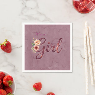 Floral Girl Baby Shower Napkin