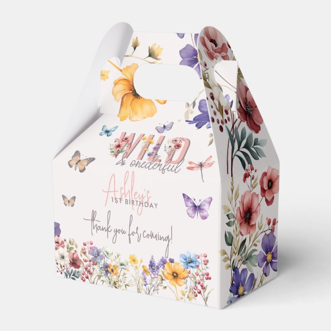 Floral Girl Birthday | Wild & Onederful Favour Box (Front Side)