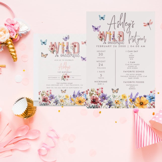 Floral Girl Birthday | Wild & Onederful Invitation (Creator Uploaded)