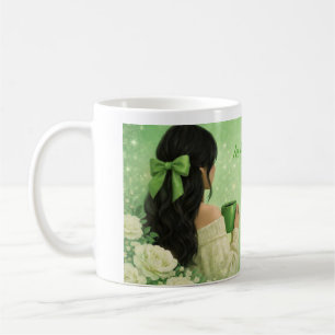 Floral Girl Coffee Mug Green Healing Era Gift